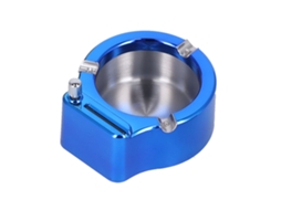 Cinzeiro de aço inox com isqueiro e fósforo, azul, casa e escritório S/MARCA