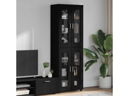Vidaxl Buffê Florin 60 X 35 X 182 Cm Preto Derivados De Madeira