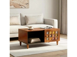 Vidaxl Mesa De Centro Castanho 80 X 50 X 40 Cm Madeira De Manga Maciça