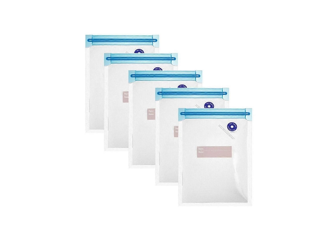 Conjunto De 5 Sacos Reutilizáveis ​​com Fecho Zíper Para Armazenamento Alimentos A Vácuo, Compatíveis Com Bomb Vácuo Elétrica Portátil, 22 X 21 Cm