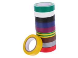 Fita Isolante Elétrica De Pvc 15mm X 10m, 10 Rolos De Cores Sortidas, Fita Para Fiação Industrial Uso Automotivo E