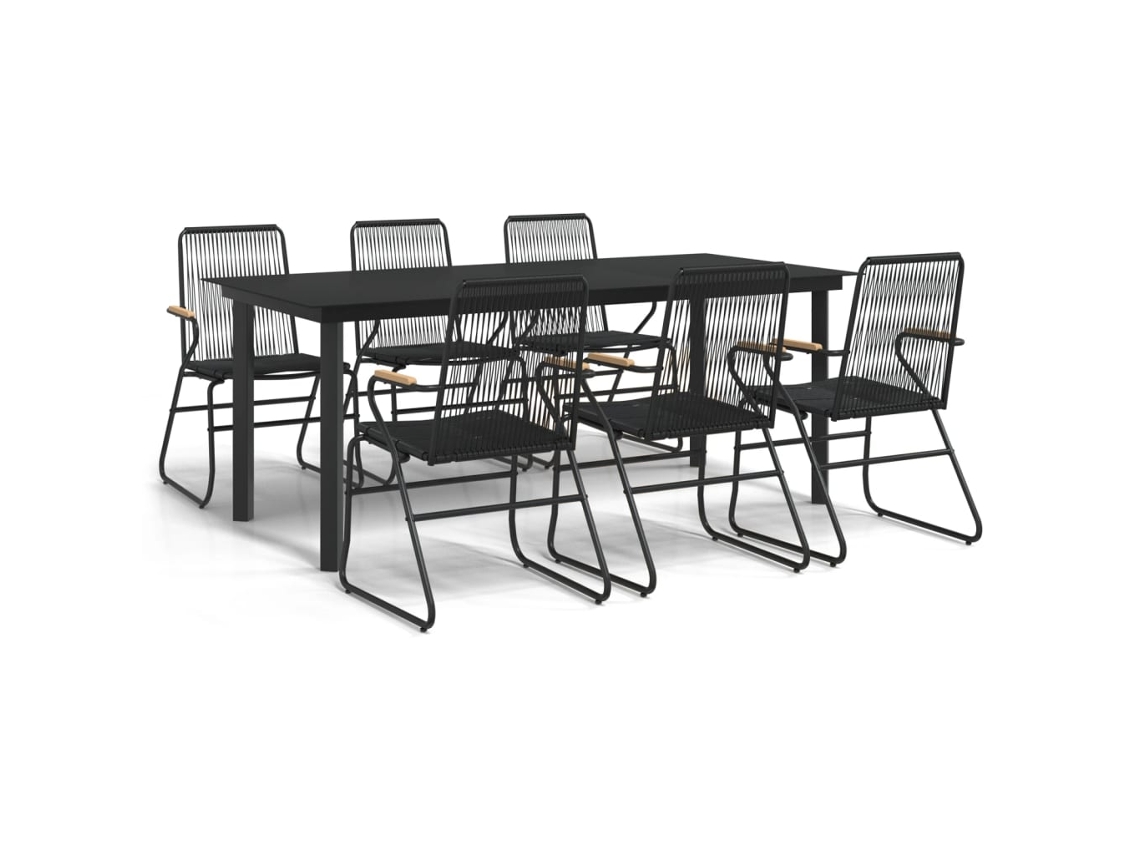 Conjunto de Jantar MAISON EXCLUSIVE (7 peças, vime de PVC preto)