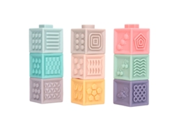 Walshlxq 9 Peças de Blocos Macios para Bebê Brinquedos Empilháveis Educativos Mastigáveis para Bebês e Crianças Pequenas