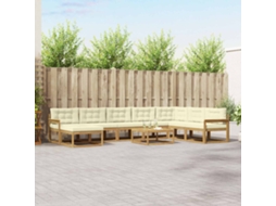 Vidaxl Conjunto De Sofás Para Exterior 9 Pcs Branco E Creme