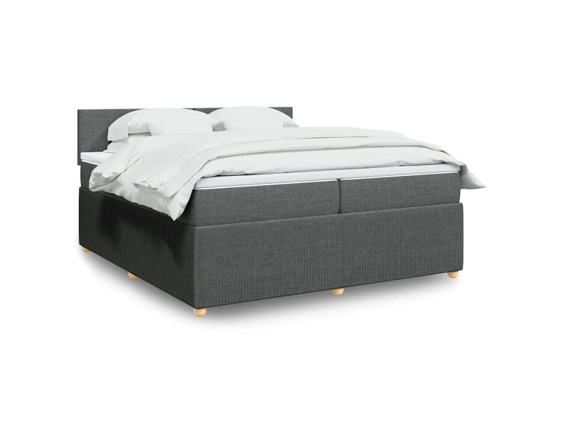 Vidaxl Cama com Molas/colchão 200x200 Cm Tecido Cinzento escuro