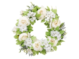 Laxiscreed Coroa De Porta De Entrada Com Flores Artificiais Bright, 15,7 Polegadas Para Decoração Elegante
