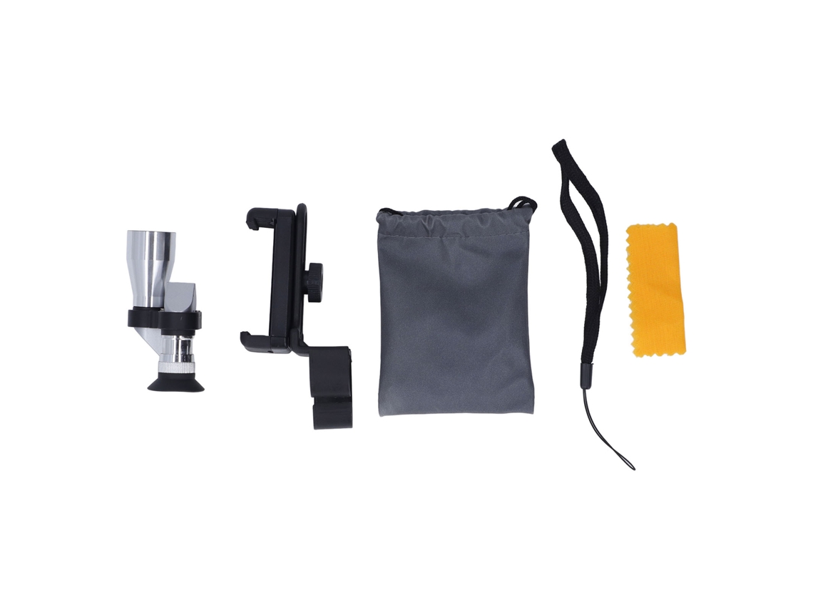Monocular Portátil Mini de 20 Mm em Liga Alumínio, Durável, Resistente a Quedas e À Prova D'água, com Suporte para Celular BRILVIBERA
