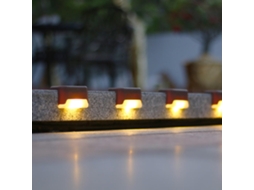Kit com 16 luminárias solares externas à prova d'água para escadas, cercas, jardins, pátios e passarelas AQUAFORGE