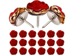 Tidtaleo Rosa Vermelha Alfinetes, 30 unidades, leve e multifuncional, decorações em resina e metal para quadros.