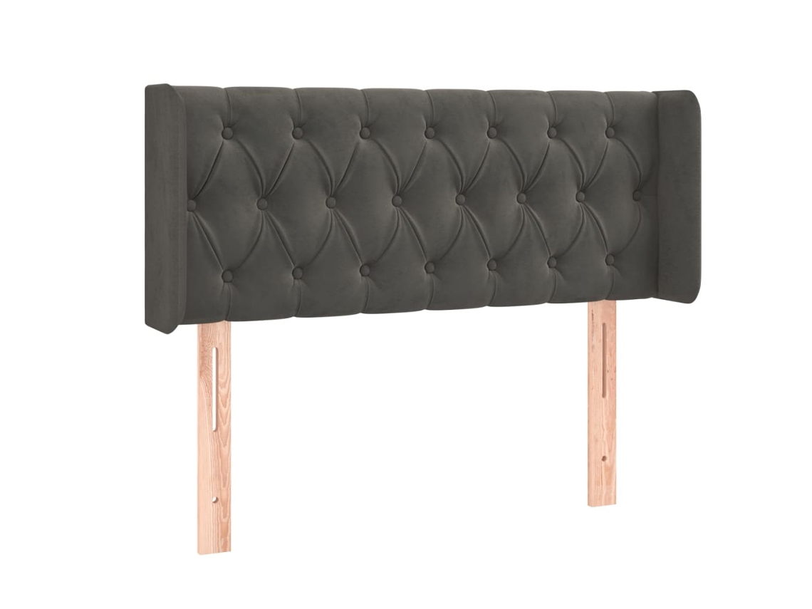 Cabeceira de Cama com Abas Veludo Cinzento Escuro MAISON EXCLUSIVE (93x16x78 cm)