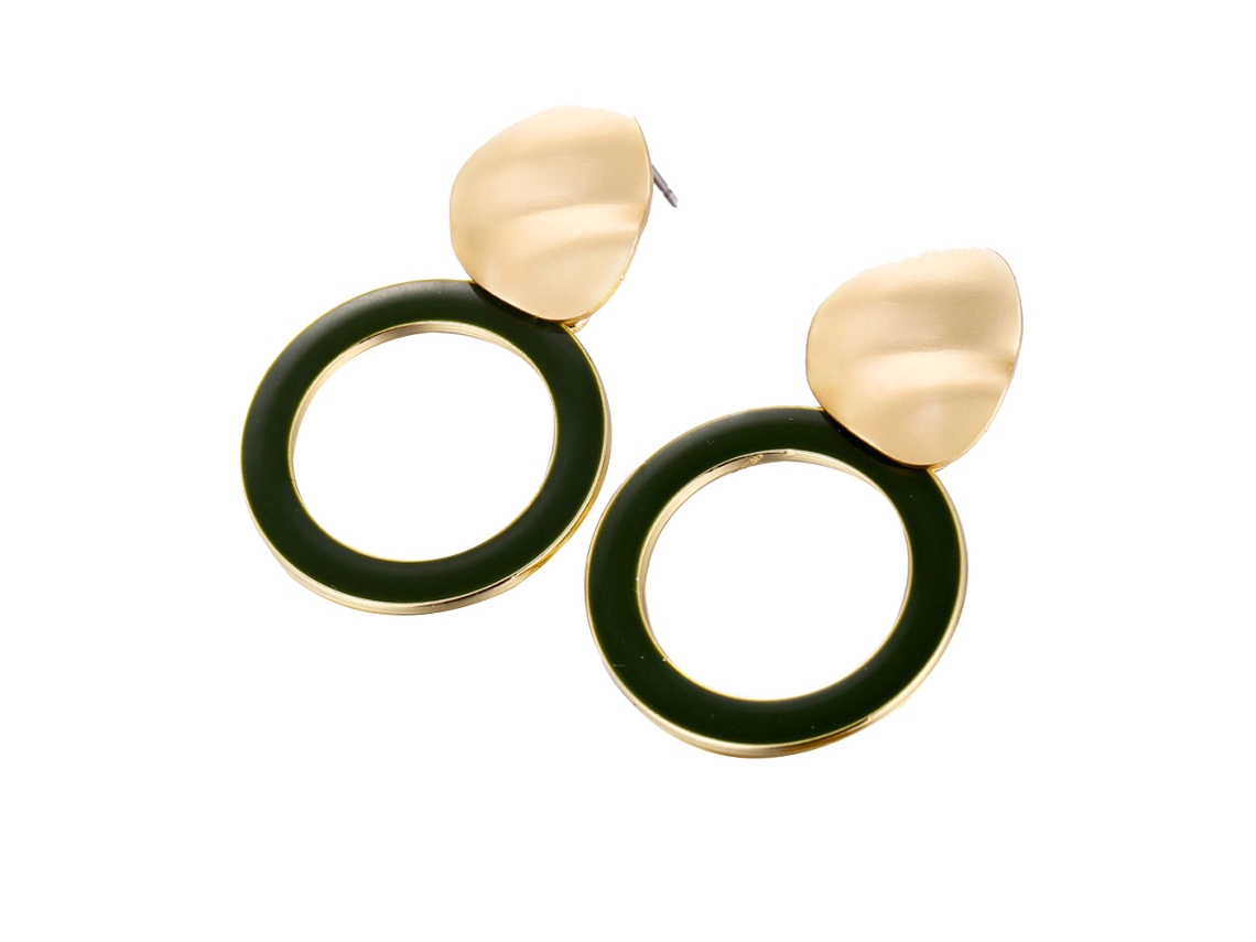 Brincos De Ouro Forma Circular Decorativa
