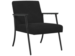Conjunto 1 Poltrona Moderna Vidaxl Preto Veludo (59 X 75 X 78 Cm)