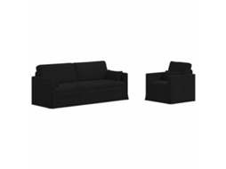 Maison Exclusive - Conjunto De Sofás 2 Unid. Preto Tecido