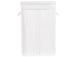 Canasta Decorativa Beliani Kalutara De Bambú Blanco 40x30x60