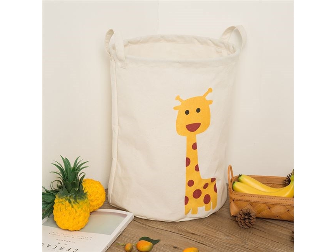 Cesto de roupa suja infantil com estampa de girafa BRILVIBERA