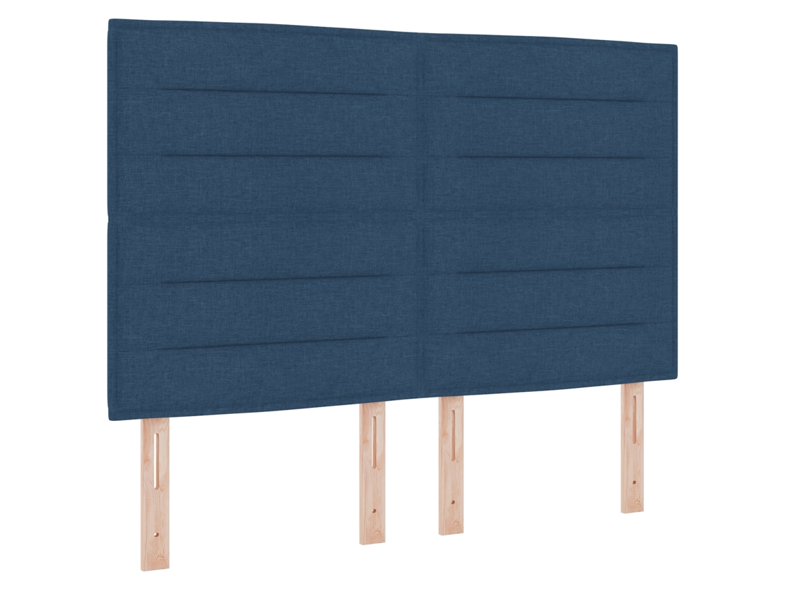 Conjunto 1 Cama Box Vidaxl Azul Tecido (140 X 200 Cm)