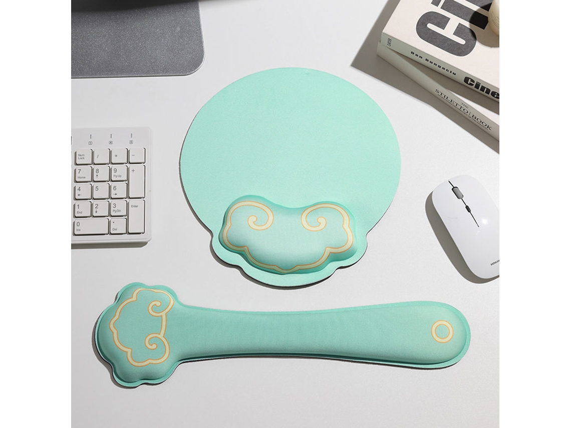Almofada HEXINYIGJLY Apoio Punho Teclado Rato Espuma Memória para Gaming, escritório Ciano | HEXINYIGJLY