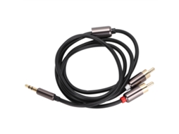 Aetheria cabo Adaptador Áudio 3.5mm Macho para 2 Rca Macho 1m Splitter Auxiliar Preto