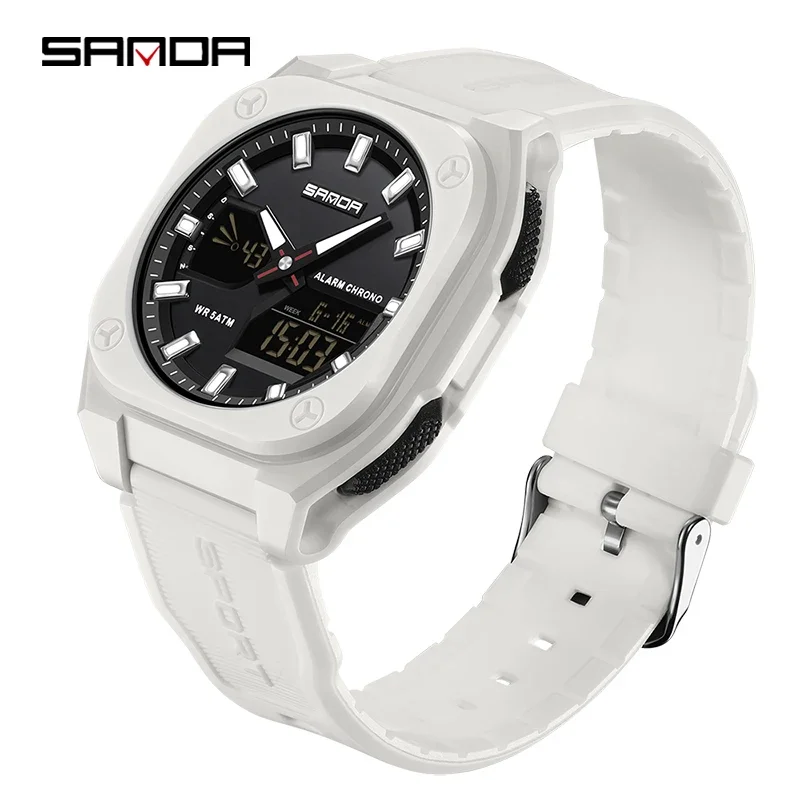 Relógio de Quartzo Masculino Estilo Militar À Prova D'água MDUG (branco)