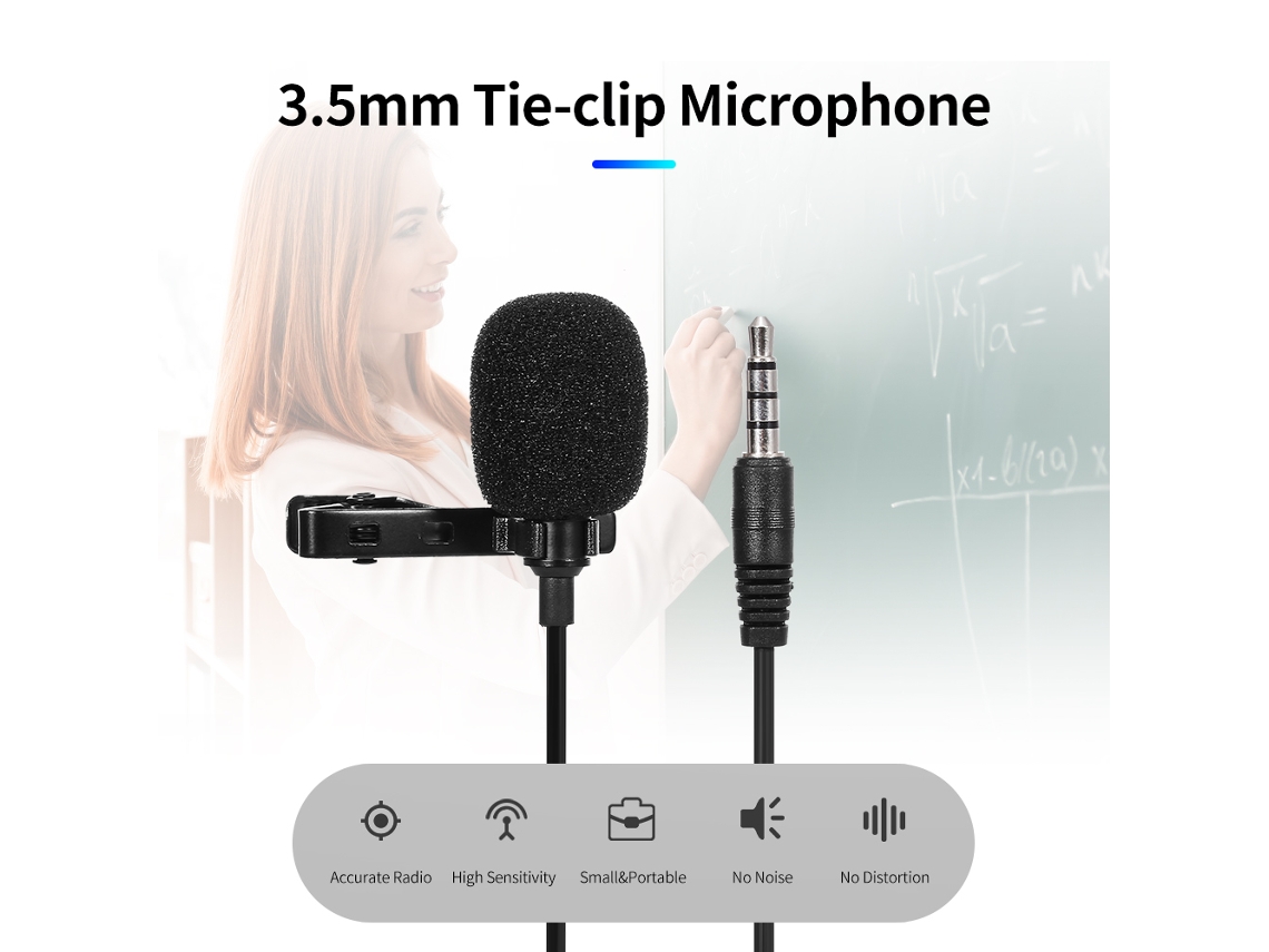 Microfone Mini De Clip Para Gravata Omnidirecional De 3,5mm Para Celular E Notebook Com Alta Sensibilidade