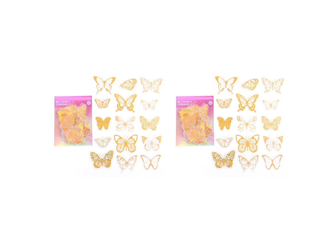 45 Adesivos De Borboletas Douradas Com Brilho Vintage Para Scrapbooking E Cadernos