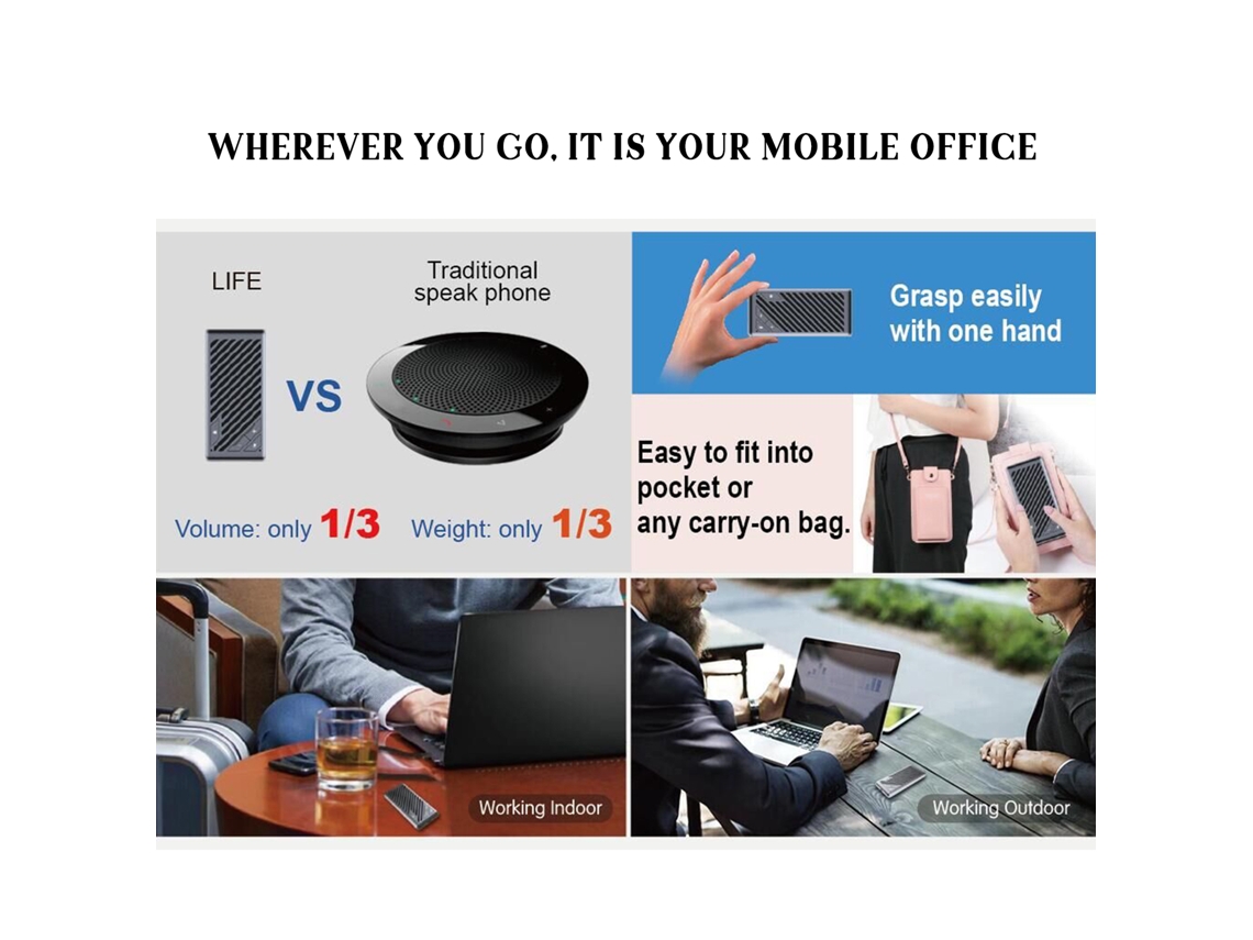 Microfone de Conferência EOOCOO (com capta som, portátil)