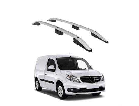 TURTLE Calha de Telhado Crown Mercedes-Benz Citan All 2012 2013 2014 2015 2016 2017 2018 2019 Swb Prateado