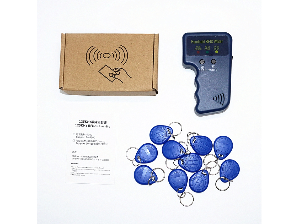 Copiador Portátil 125khz Gravador Leitor Cartão Id Chave Em4305 Rfid