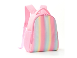 Conjunto Escolar 3 Peças, Feminina, Infantil, Fofa, Arco-íris, Estampa De Desenho Animado, Brilhante Com Mochila