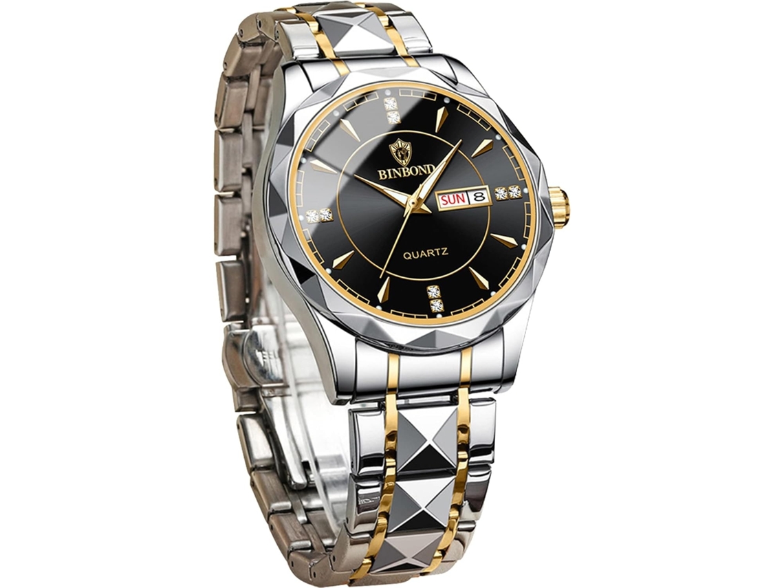 Lurelia Relógio Masculino, Movimento De Quartzo, Analógico, Data/calendário, Luminoso, Detalhes Com Strass, 42 Mm, Resistente À Água 3atm