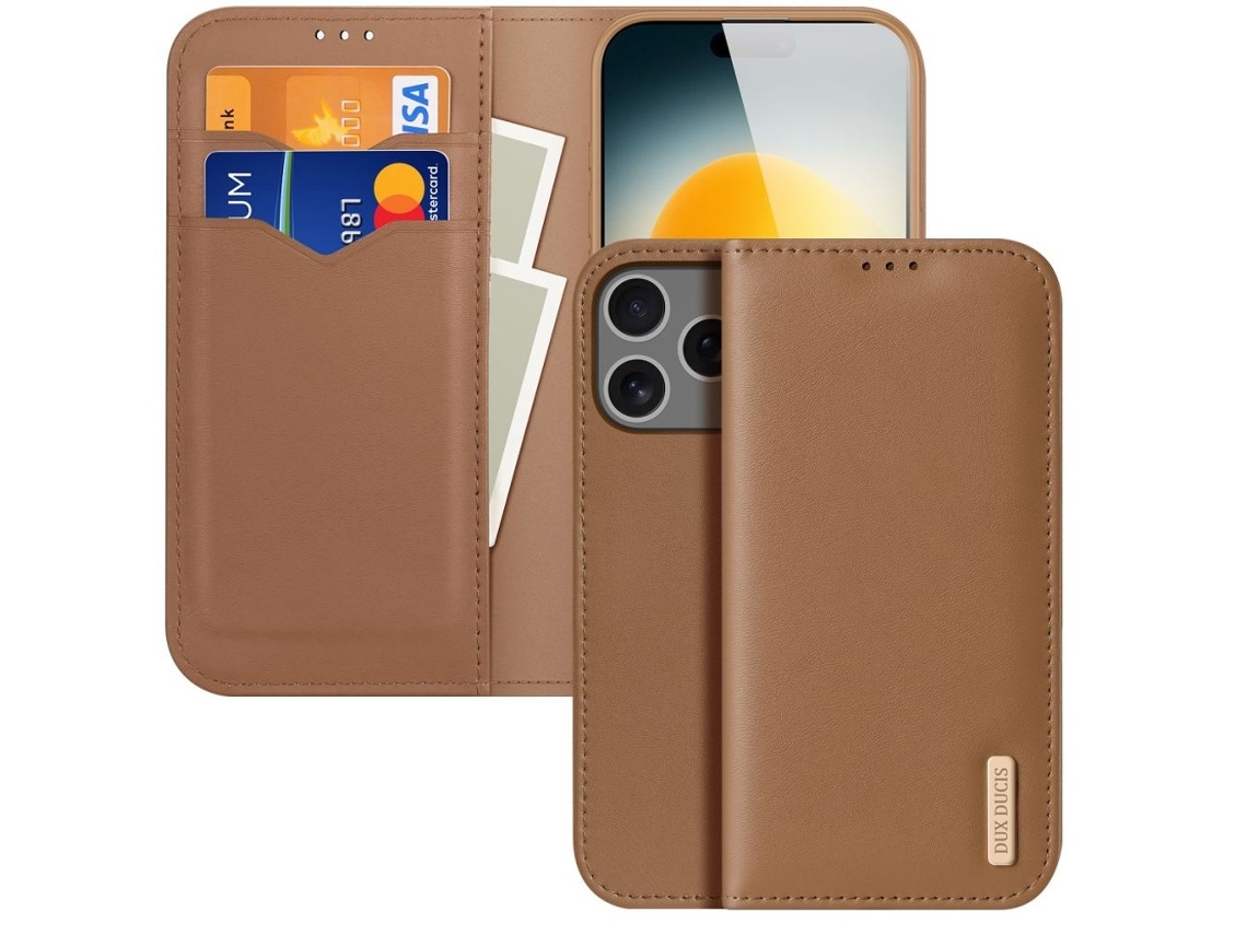 Capa Dux Ducis Para Iphone 17 Pro Max Com Bloqueio Rfid - Marrom