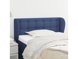 Vidaxl Cabeceira De Cama C/ Abas Tecido 93x23x78/88 Cm Azul