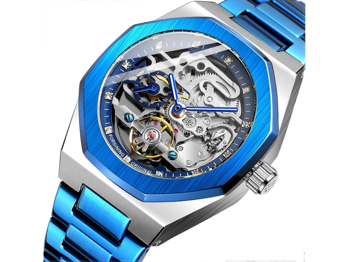 Relógio Masculino Automático Mecânico Totalmente Automático Forsining F980 Luminous Three Eye Six Shot Weekly Com Pulseira De Aço.