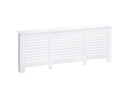 Cobertura radiador ajustável MDF 202x19x82,5cm branca VELTRIX