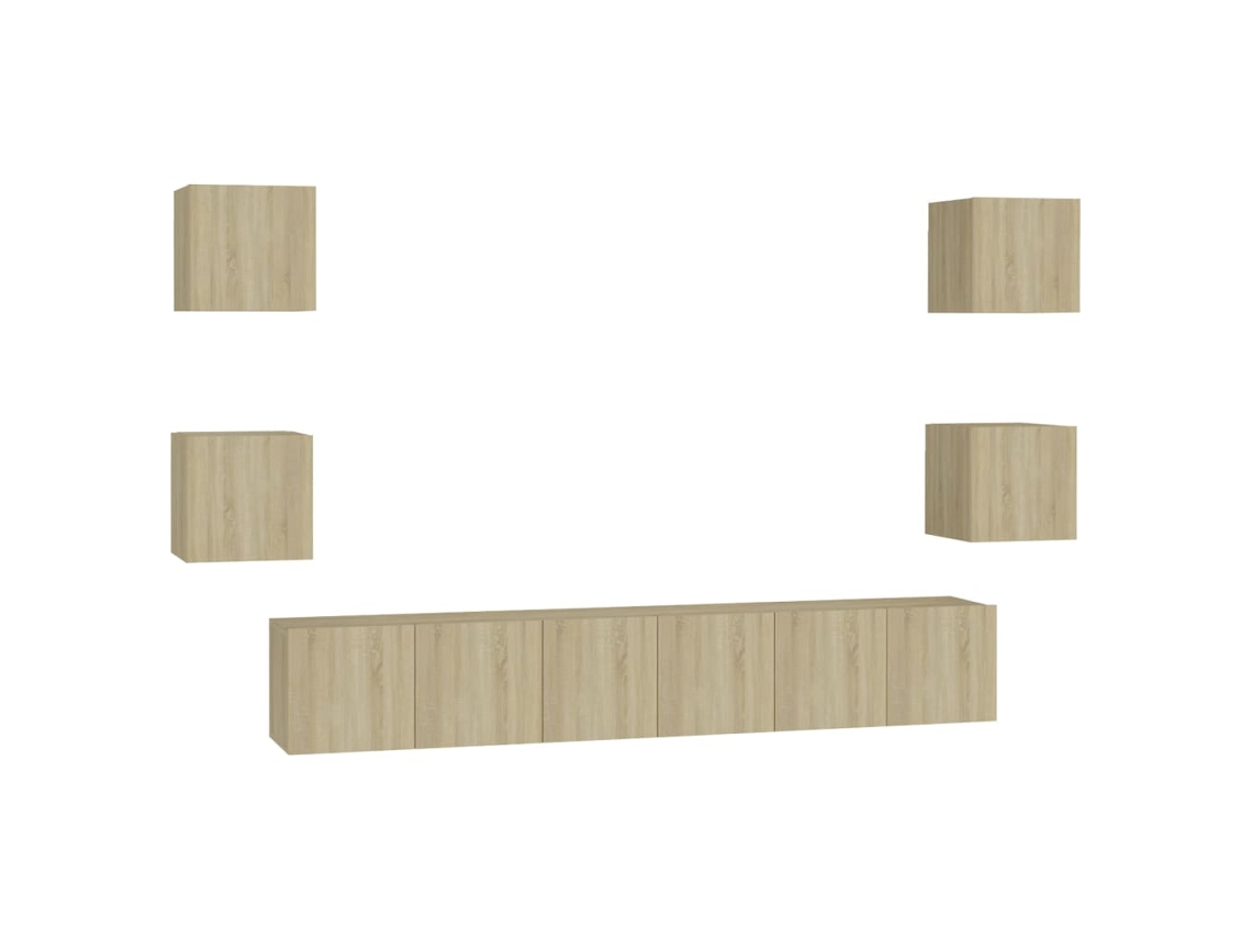 Tv Cabinet, Tv Cabinets Vidaxl Marrom Madeira Processada (n/a)