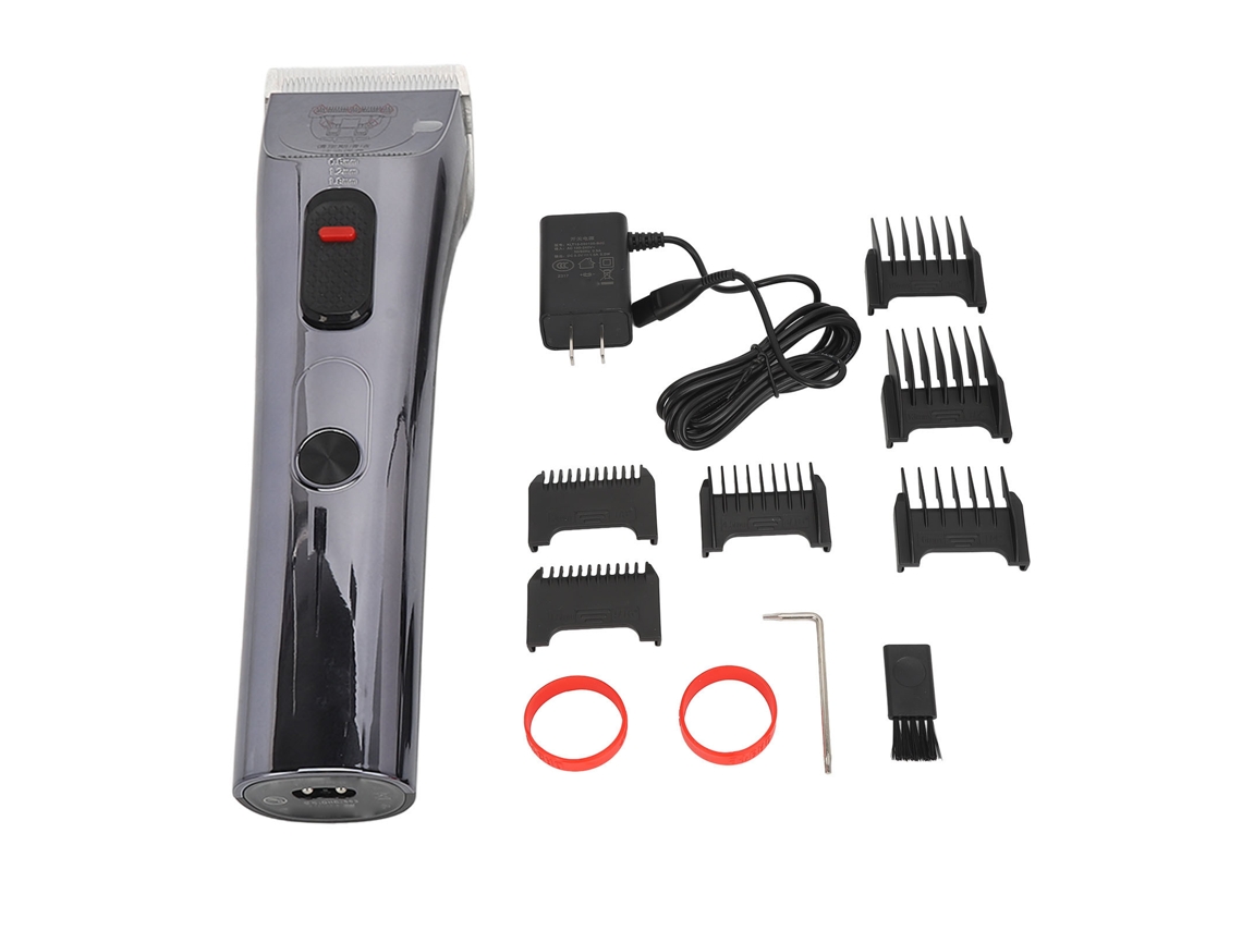 Cortadora De Cabelo Cerâmica Com 2000mah, Cortadora Elétrica Profissional Com 6 Pentes Guias, 100‑240v, Preto