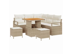 Maison Exclusive - Conjunto De Sofá De Jardim Com Almofada 8 Pcs Bege Vime Pe