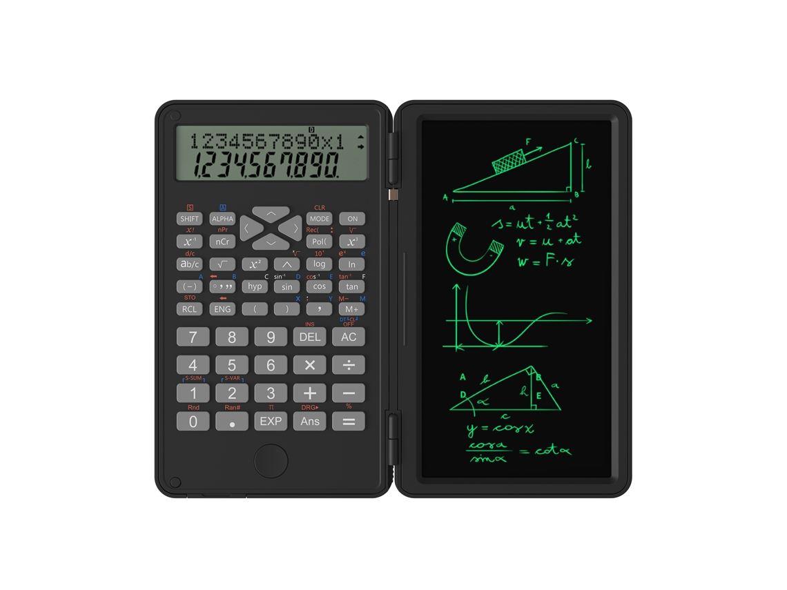 Calculadora Científica Com Tábua Apagável 240 Funções 2 Linhas Lcd Estudantes Do Ensino Médio Universidade Preto