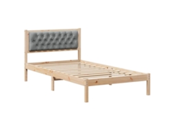 Estrutura de Cama com Cabeceira Cinzento Claro 100x200 cm MAISON EXCLUSIVE