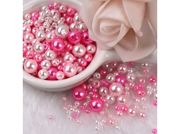 Miçangas Redondas Coloridas Imitando Pérolas Falsas 3-8 Mm de Cores Misturadas para Fabricação de Joias Artesanais Diy Cerca de 750 Un JEDBESETZT