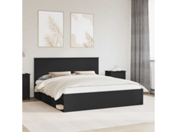 Vidaxl Estrutura Da Cama Preto 180 X 200 Cm Madeira De Pinheiro Sólida