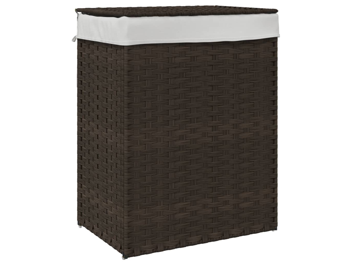 Cesto para Roupa Suja VIDAXL Marrom Rattan / Vime 46X33X60 Cm