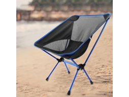 Cadeira De Campismo Lurelia Dobrável, Portátil, Leve, Com Encosto Para Campismo, Praia E Caminhadas - Azul, Preto, Modelo Compacto