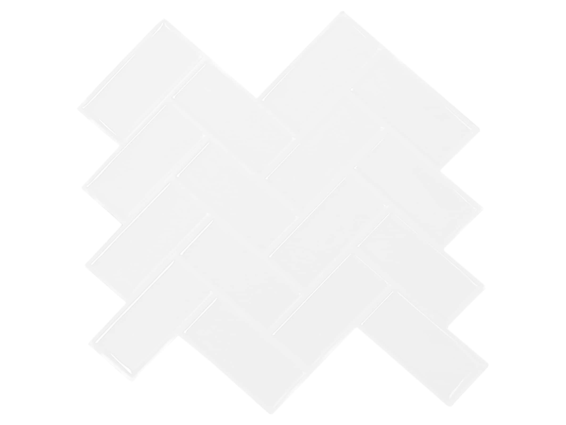 Vidaxl Azulejo Chevron 50 Unid. Branco 30 X 30 Cm Poliuretano E Pet