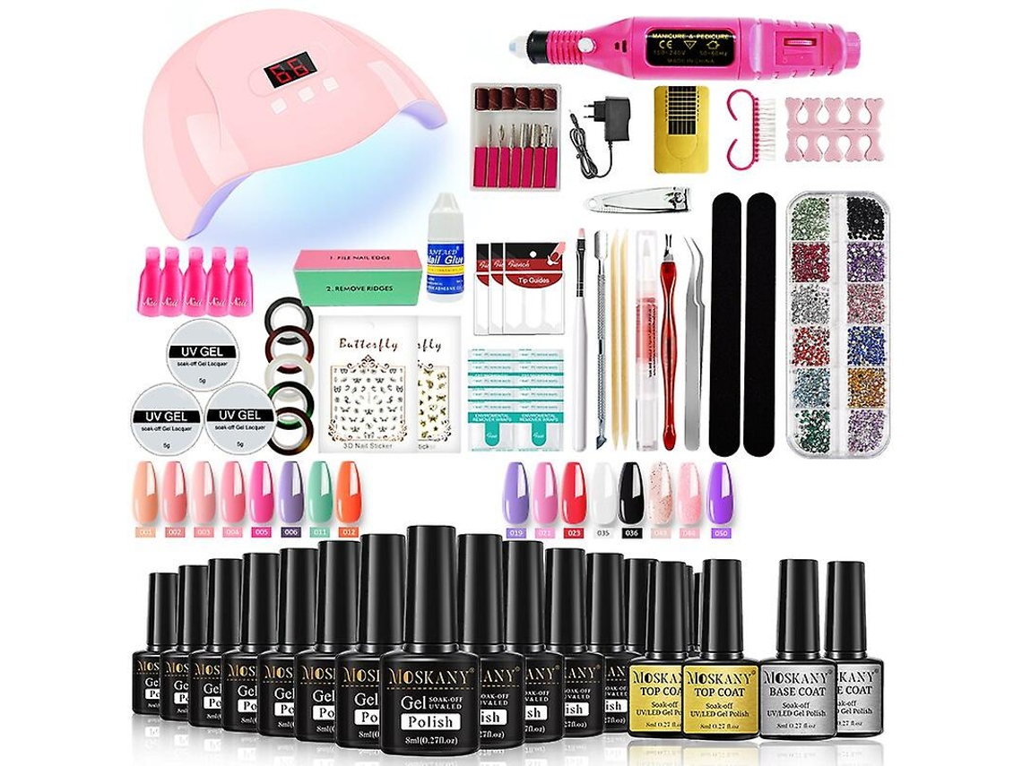Kit De Unhas De Gel Profissional Com Lâmpada Uv E Broca Para Todos Os Tipos De Esmaltes Em Gel Secadores E Manicure Ly Ebike