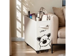Cesto de Armazenamento Móvel e Cesto de Roupa Suja com Rodas, Multifuncional para Escritório e Casa Tf White Dog, 1pc Vit Hund, 1st BRILVIBERA