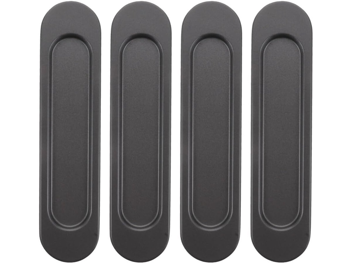 4 Puxadores Autoadesivos Para Portas De Correr - Puxadores De Metal Preto Para Móveis, 149x35x6 Mm - Acessórios Para Armários E Gavetas