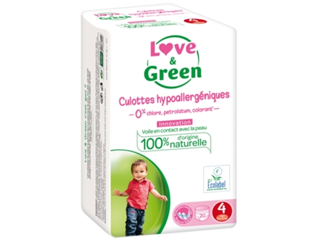 Calcinha Hipoalergênica 20 Calcinha Tamanho 4 8-15 kg LOVE & GREEN