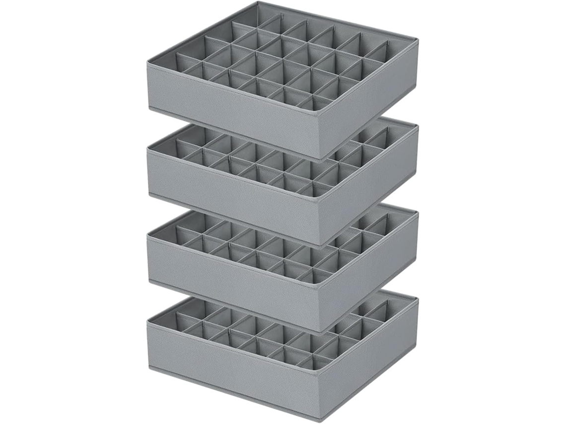 Organizador Gavetas 24 Células Dobrável, Roupas Íntimas e Meias, 4 Pcs ZYBLSSBB