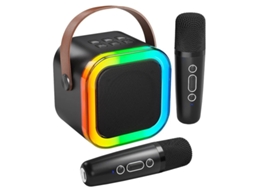 Máquina De Karaokê Para Crianças E Adultos Mini Microfone De Karaokê Bluetooth Portátil Alto Falante Para Cantar Com 2 Microfones Sem Fio Yizhood